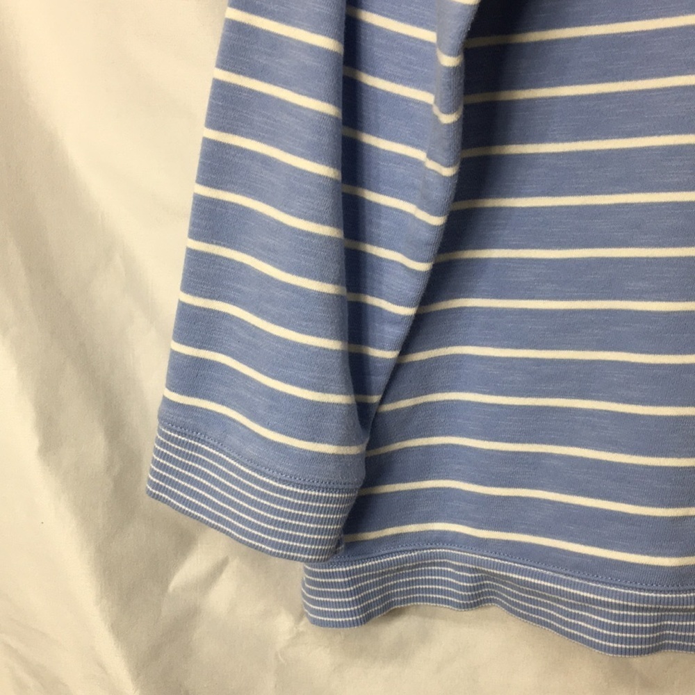 Talbots Women’s Blue and White Stripe Pull-Over Sweater Size 2X Like-NEW - Picture 4 of 6